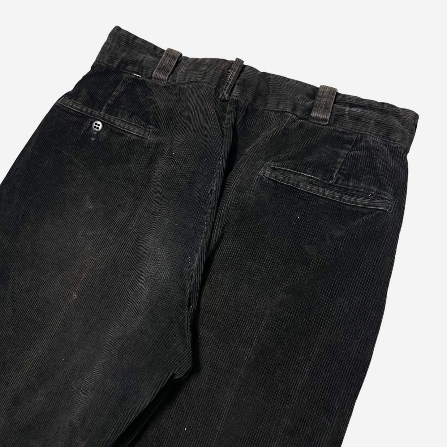 1950s Black corduroy sail cloth pants (31w)