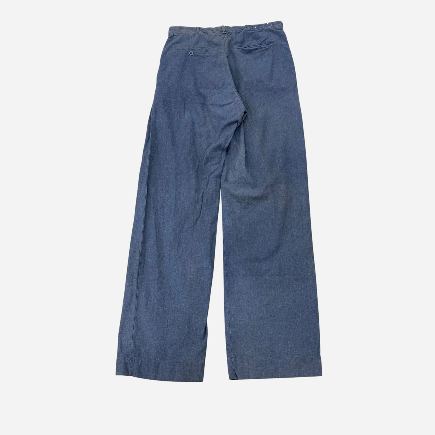 1940s Blue salt & pepper chambray work pants (30w)