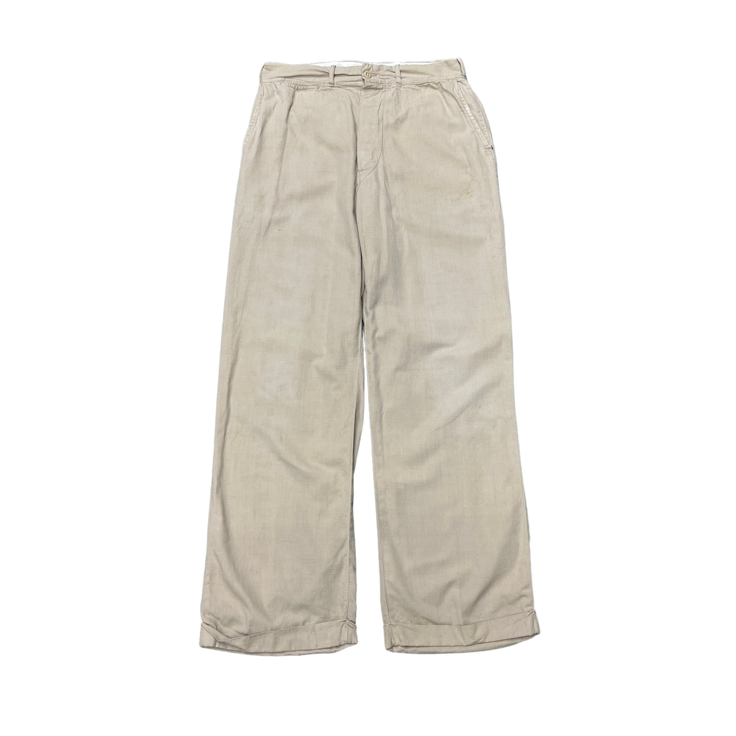 1940s-1950s Light cotton khaki summer pants (28w)