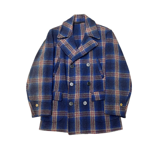 1930s-1940s Sears plaid belt back DB coat (L)