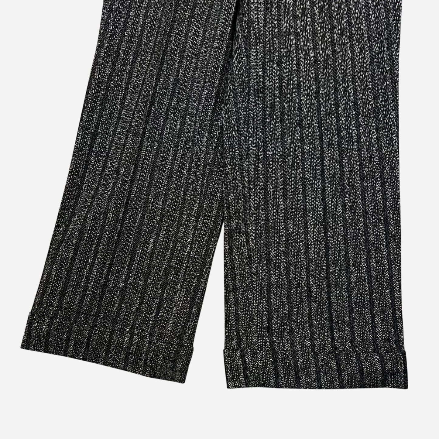 1930s Double button salt & pepper striped wool pants (31w)