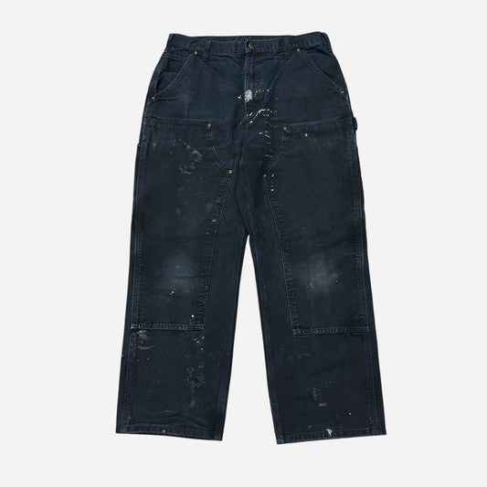 2000s Black Carhartt double knee pants (33w)