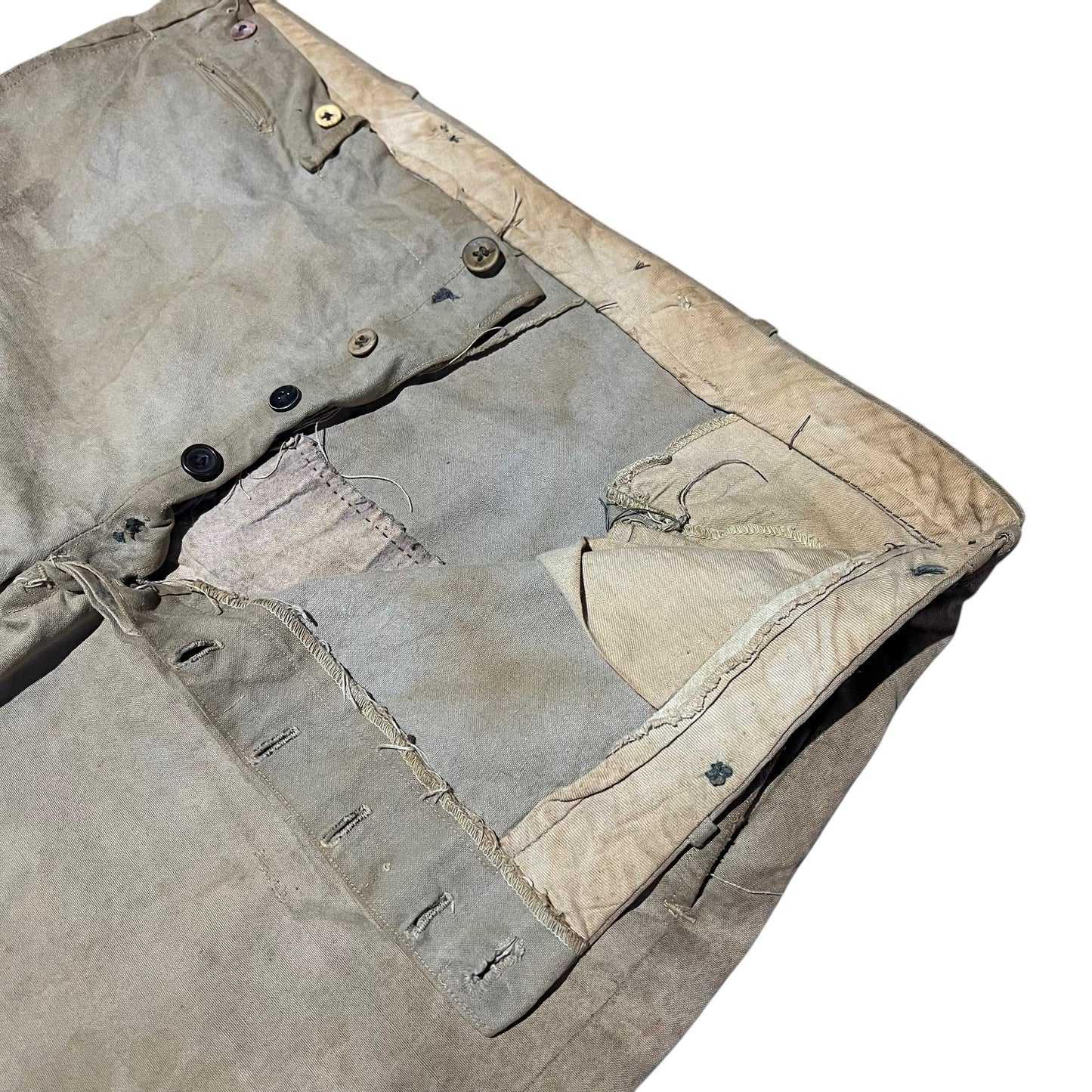 1920s Heavy weight cotton canvas button fly pants (40w)