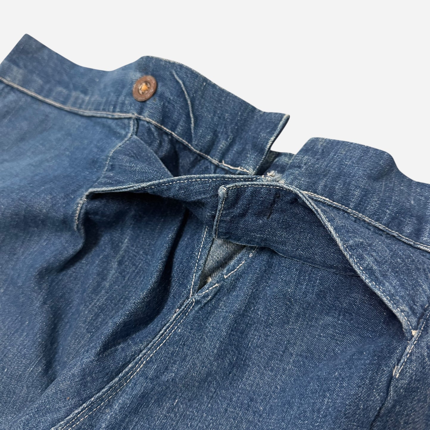 1910s Amoskeag denim split back cinch selvedge jeans (40w)