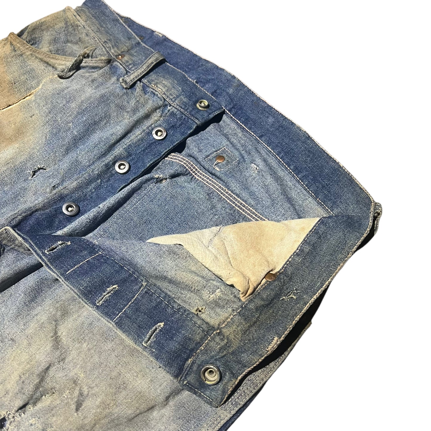 1930s As-is buckle back donut fly denim jeans (32w)