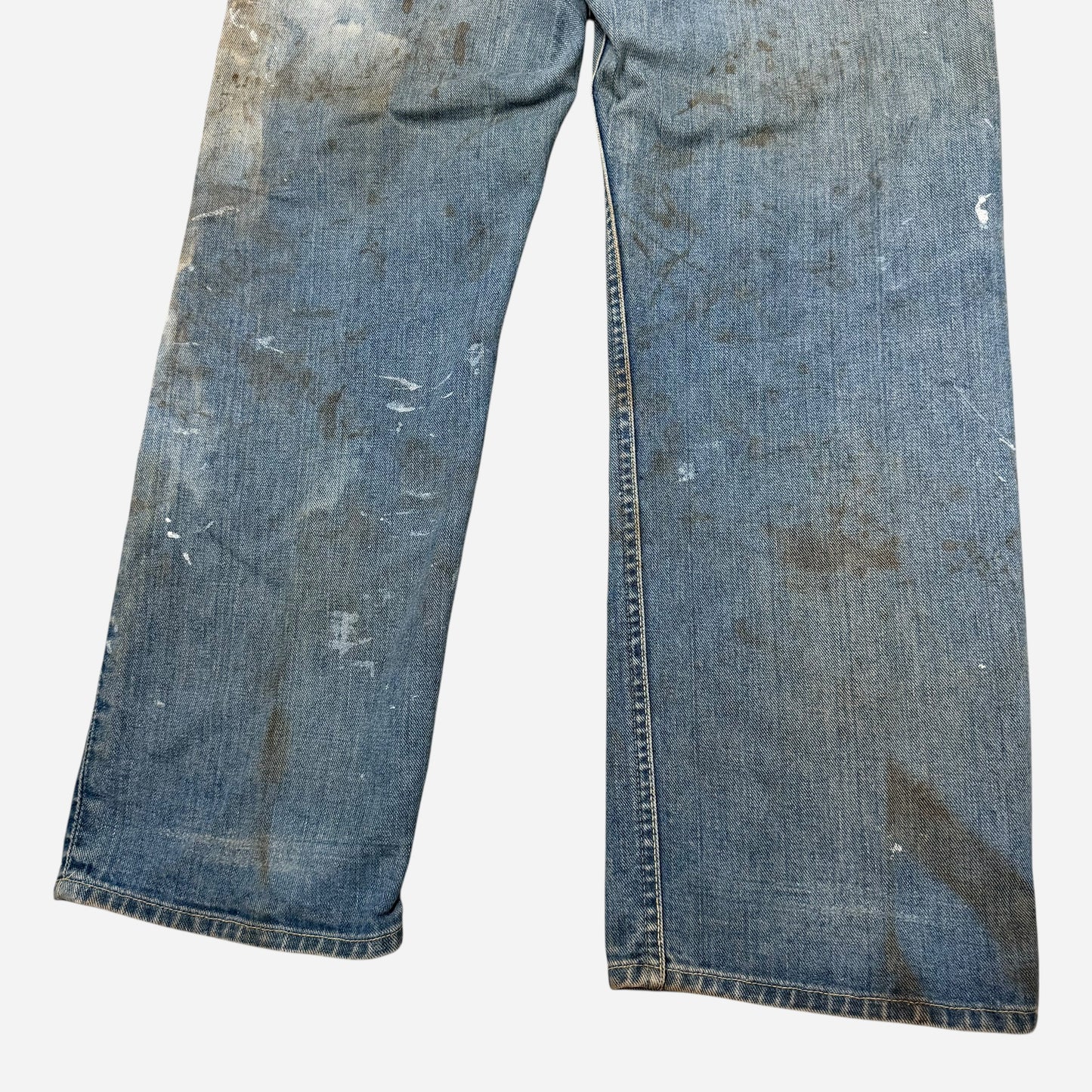 1960s Lee Riders paint splattered half selvedge jeans (32w)