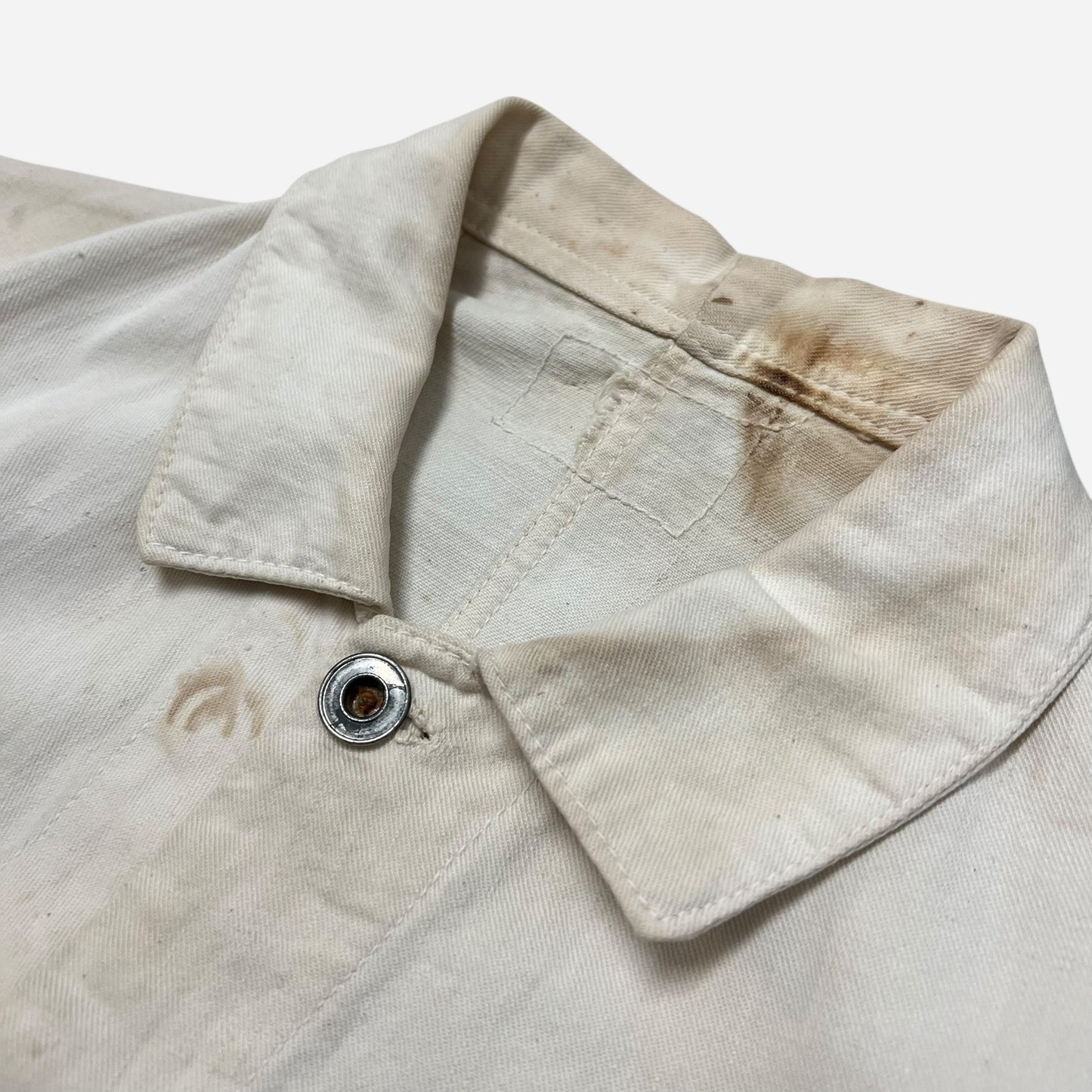 1920s White cotton three pocket chore jacket (S/M)