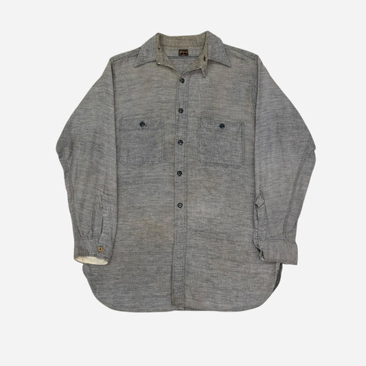 1930s Pilgrim chinstrap cotton flannel work shirt (M/L)
