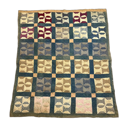 1910s-1930s Calico quilt (73”x63”)