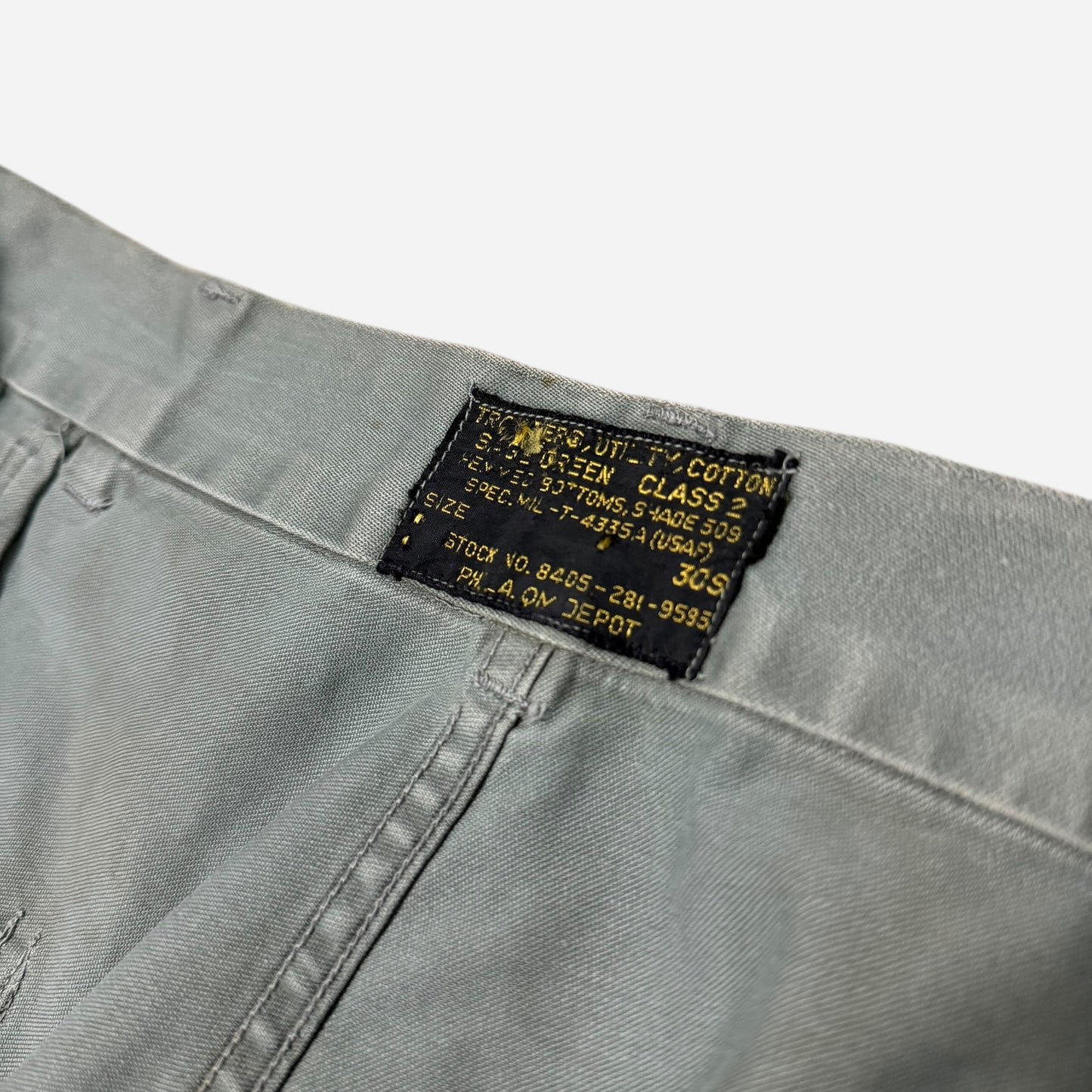 1950s USAF distressed mechanic fatigue pants (30w)