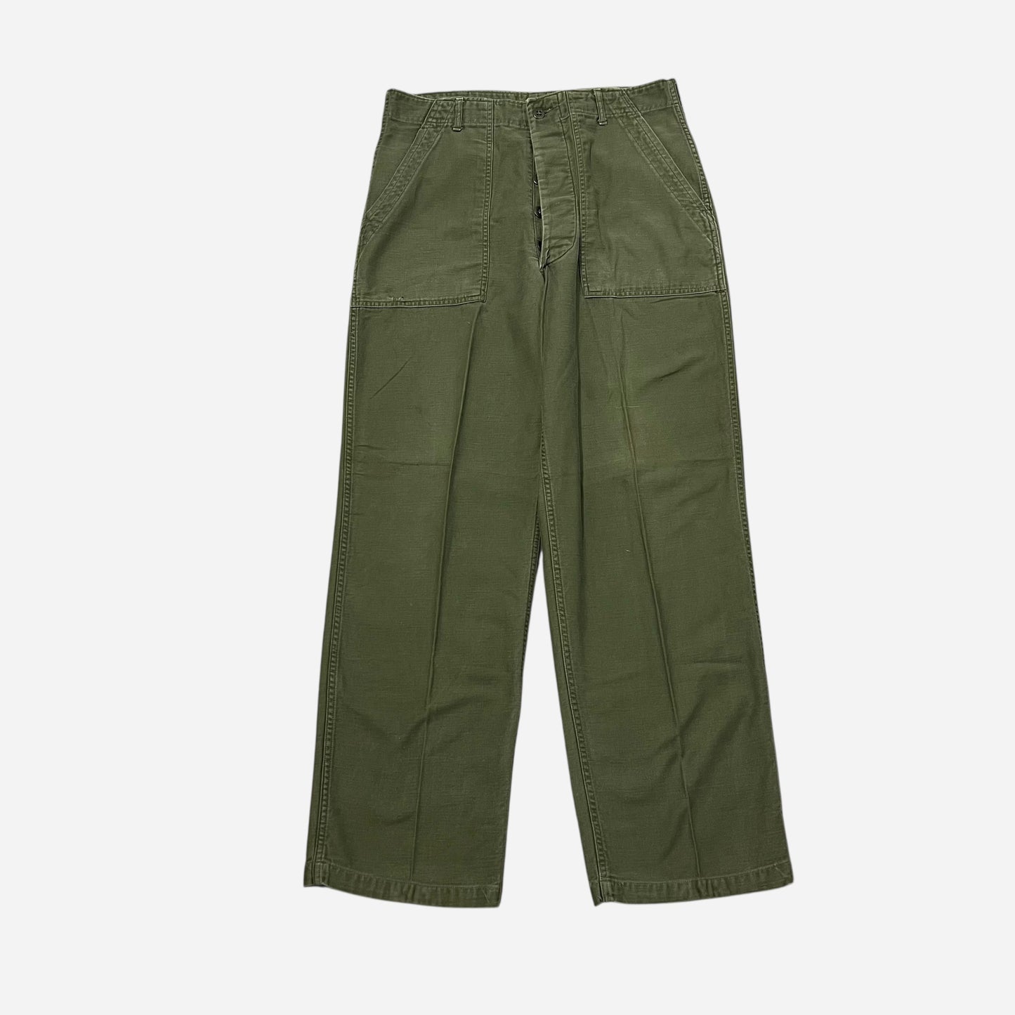1960s Green OG 107 fatigue pocket button fly pants (32w)
