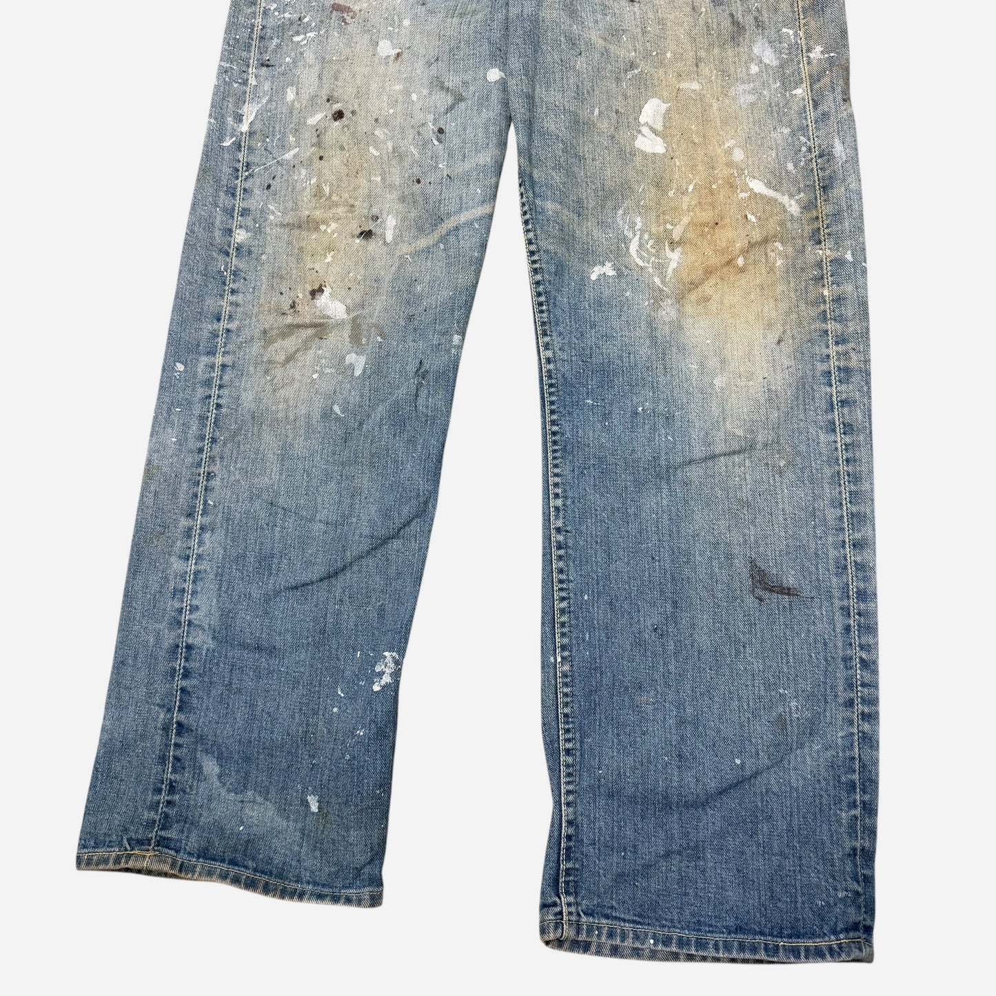 1960s Lee Riders paint splattered half selvedge jeans (32w)