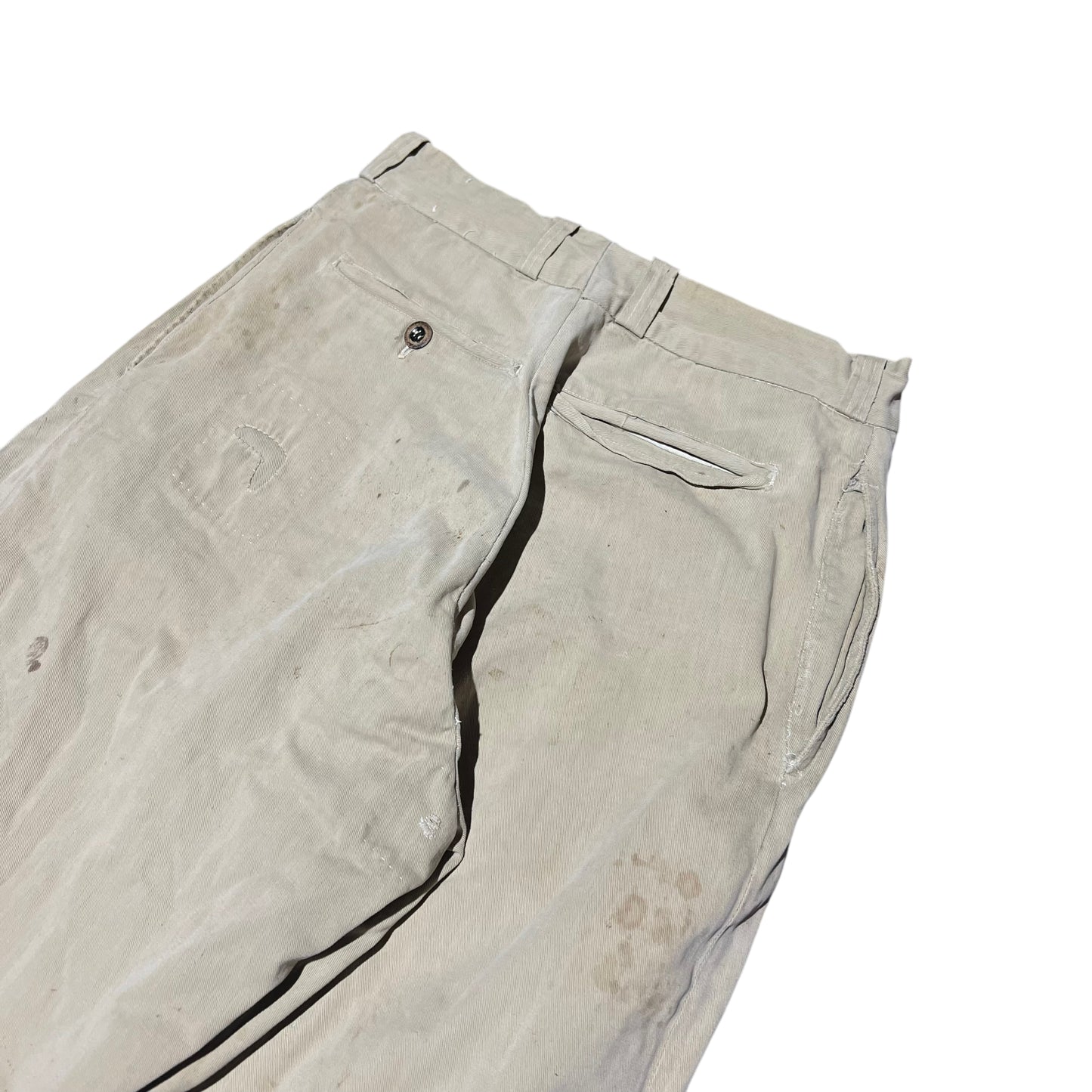 1950s Button fly khaki chino work pants (28w)