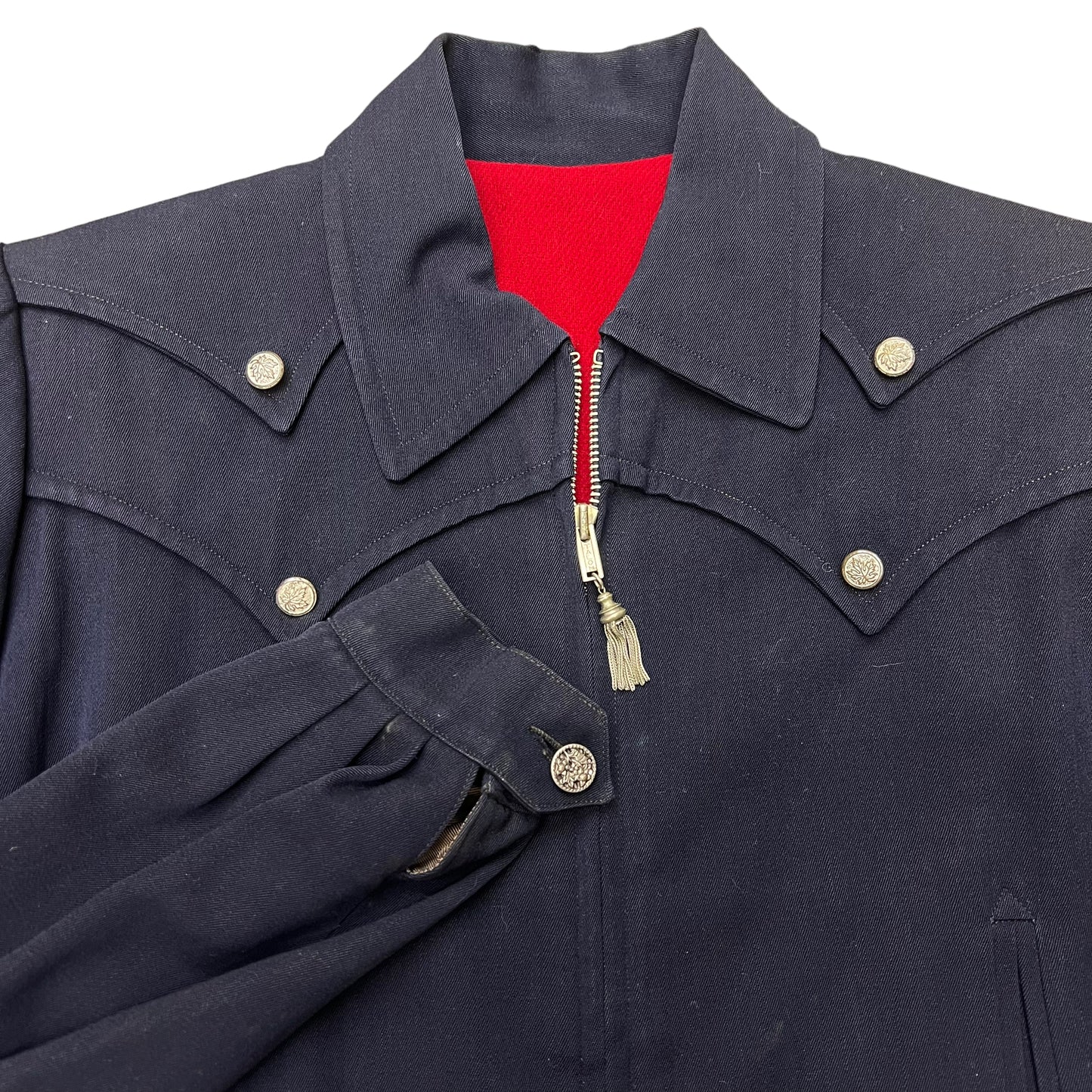 1930s Women’s navy blue wool armor jacket (S)