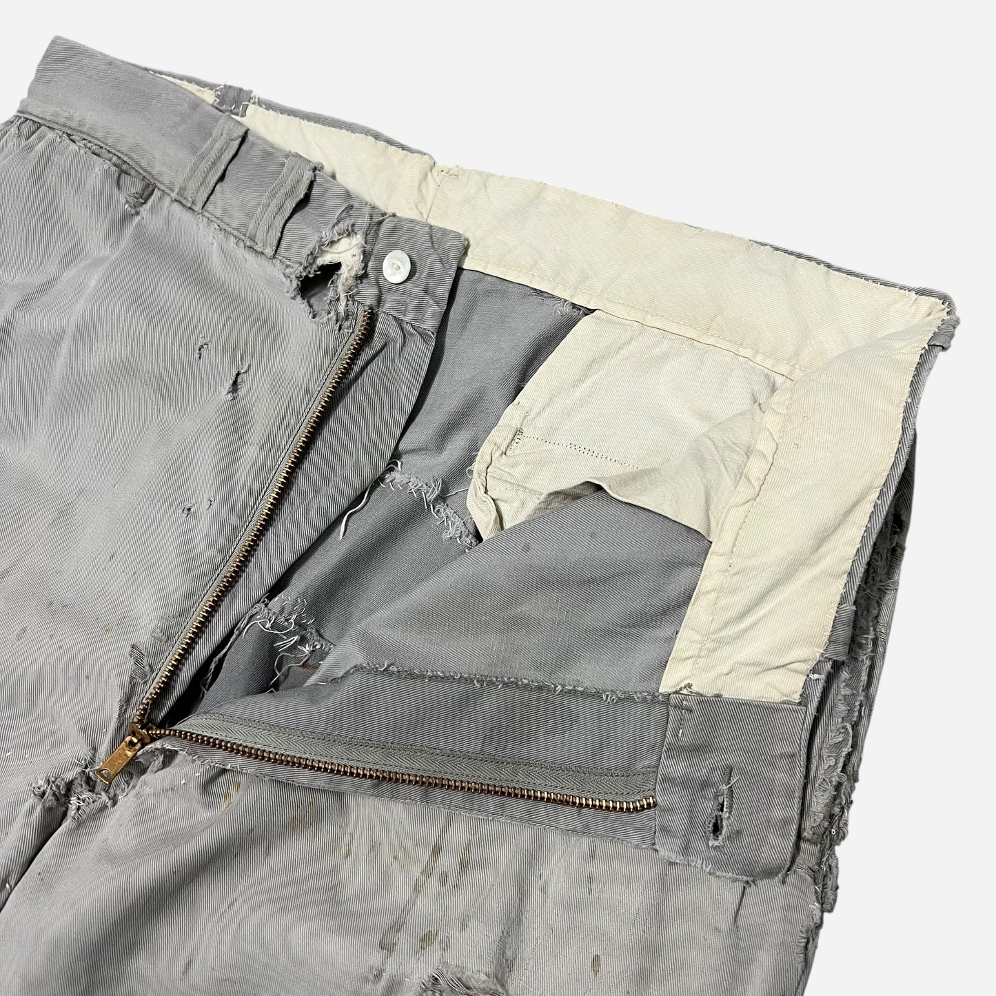 1950s Big Mac heavily repaired gray chinos (34w)