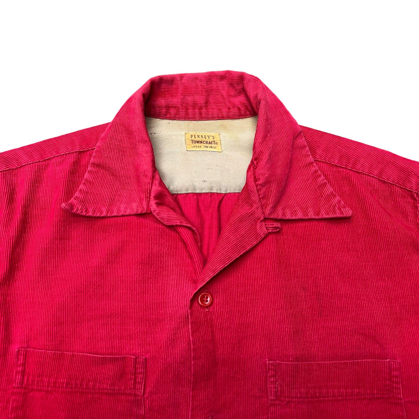 1950s Pennys Towncraft red corduroy shirt (L)