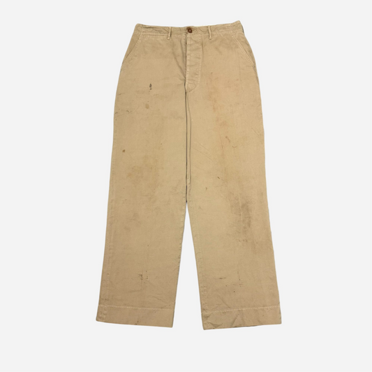 1940s WWII US Army button fly khaki chinos (32w)