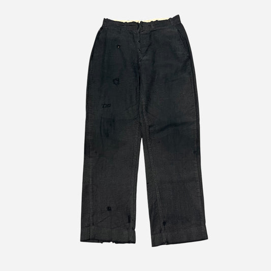1920s 1930s Black salt & pepper striped cotton work pants (30w)