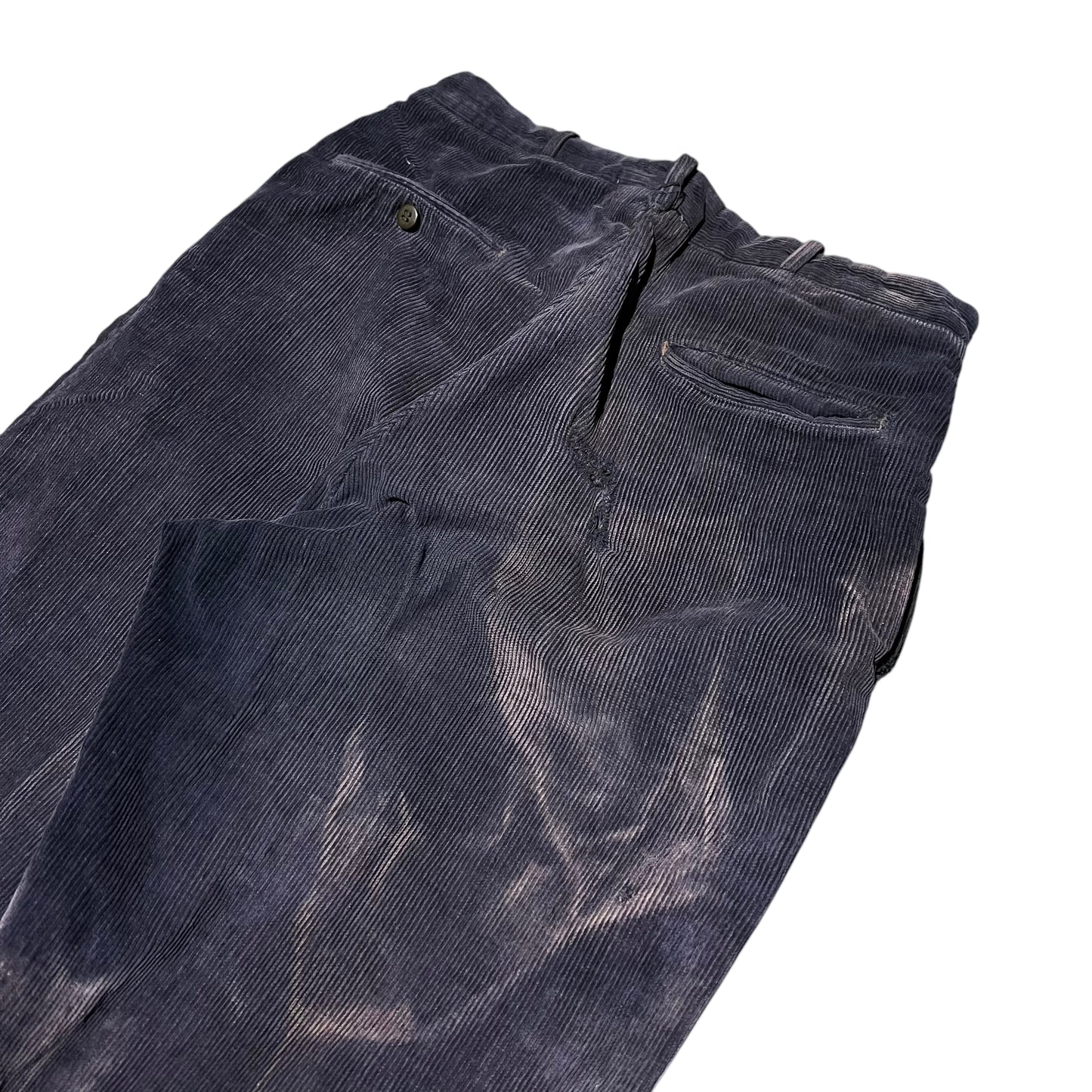 1940s Purple sun faded button fly corduroy work pants (28w)