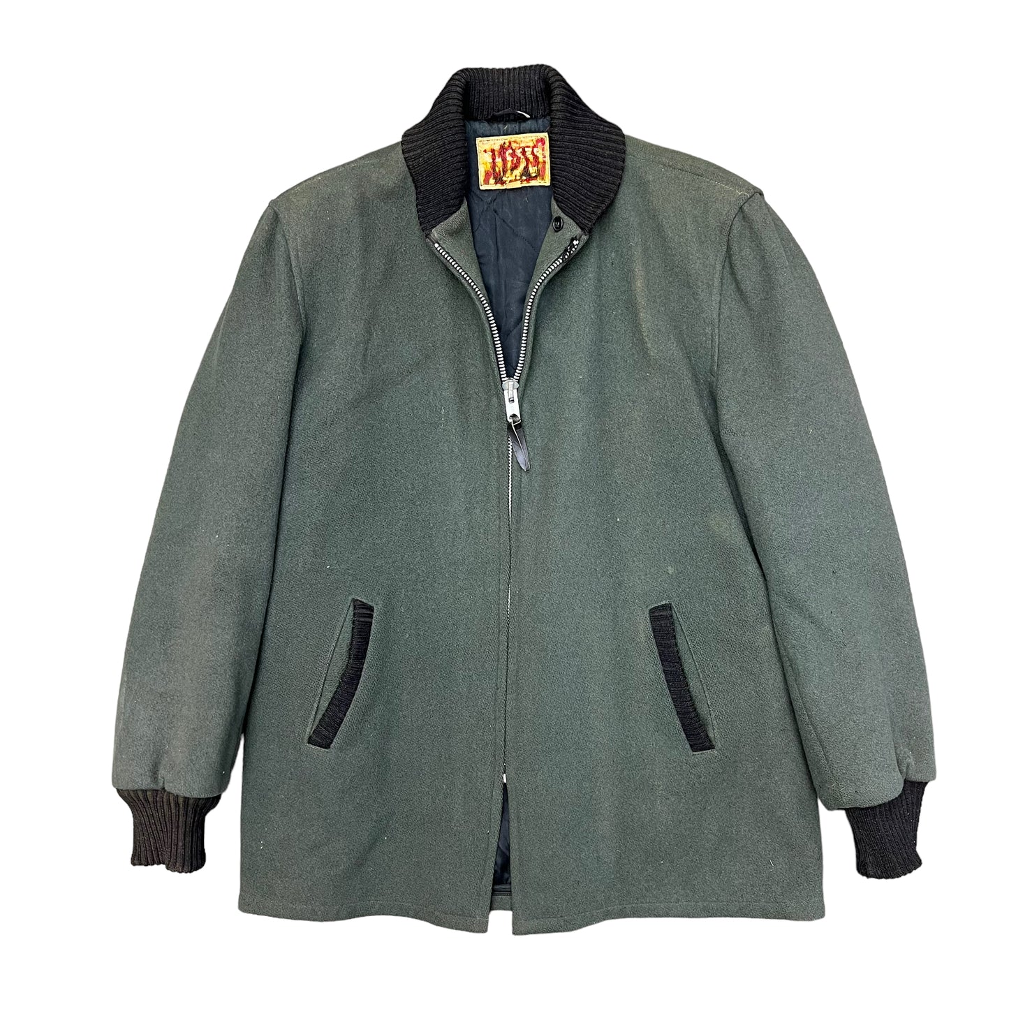 1950s Green wool coat lined (L)