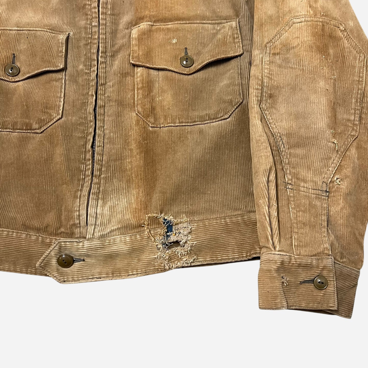 1940s Sweet Orr corduroy cotton flannel lined jacket (L)