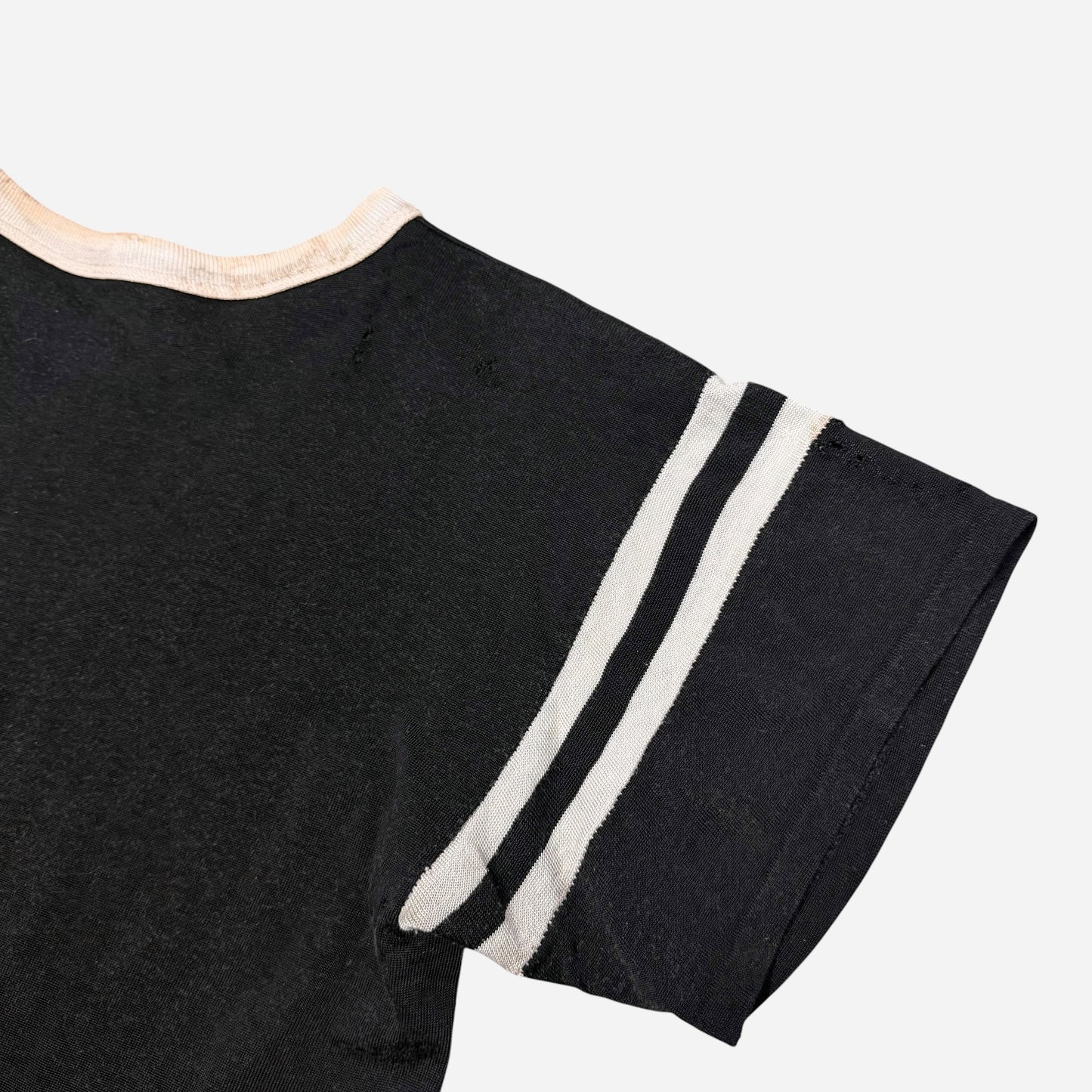 1950s Black rayon/cotton jersey t shirt (M)