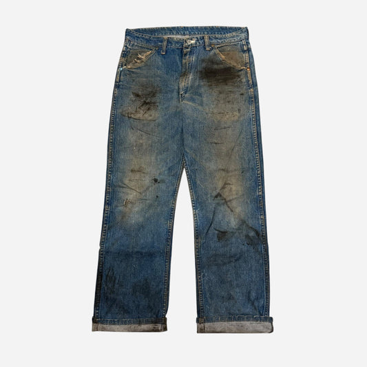 1950s Wrangler blue bell oil stained jeans (32w)