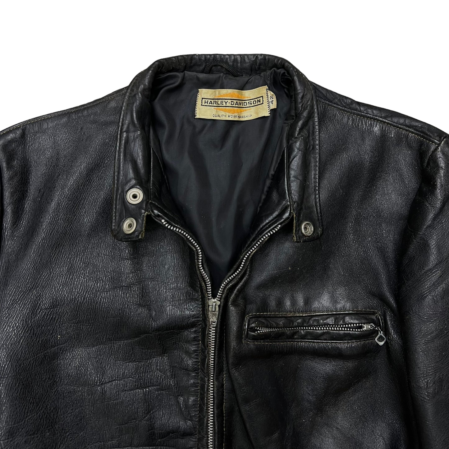 1960s Harley Davidson leather cafe racer jacket (M)