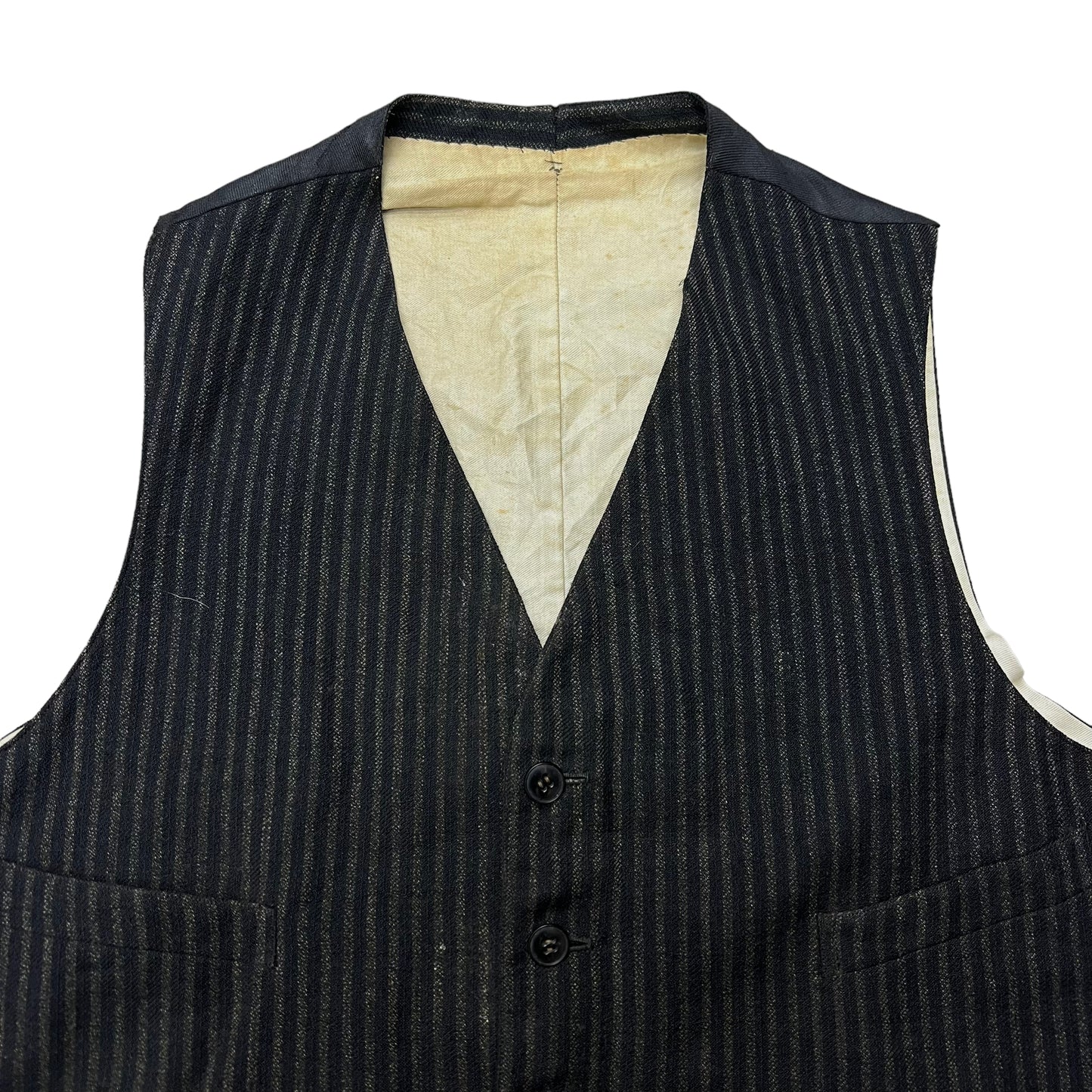 1920s Striped wool work suit vest (L)