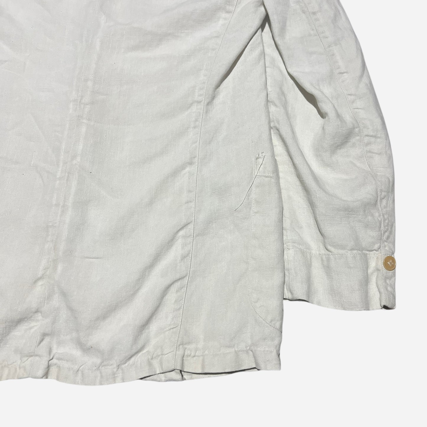 1920s 1930s White linen sack cut summer jacket (S/M)