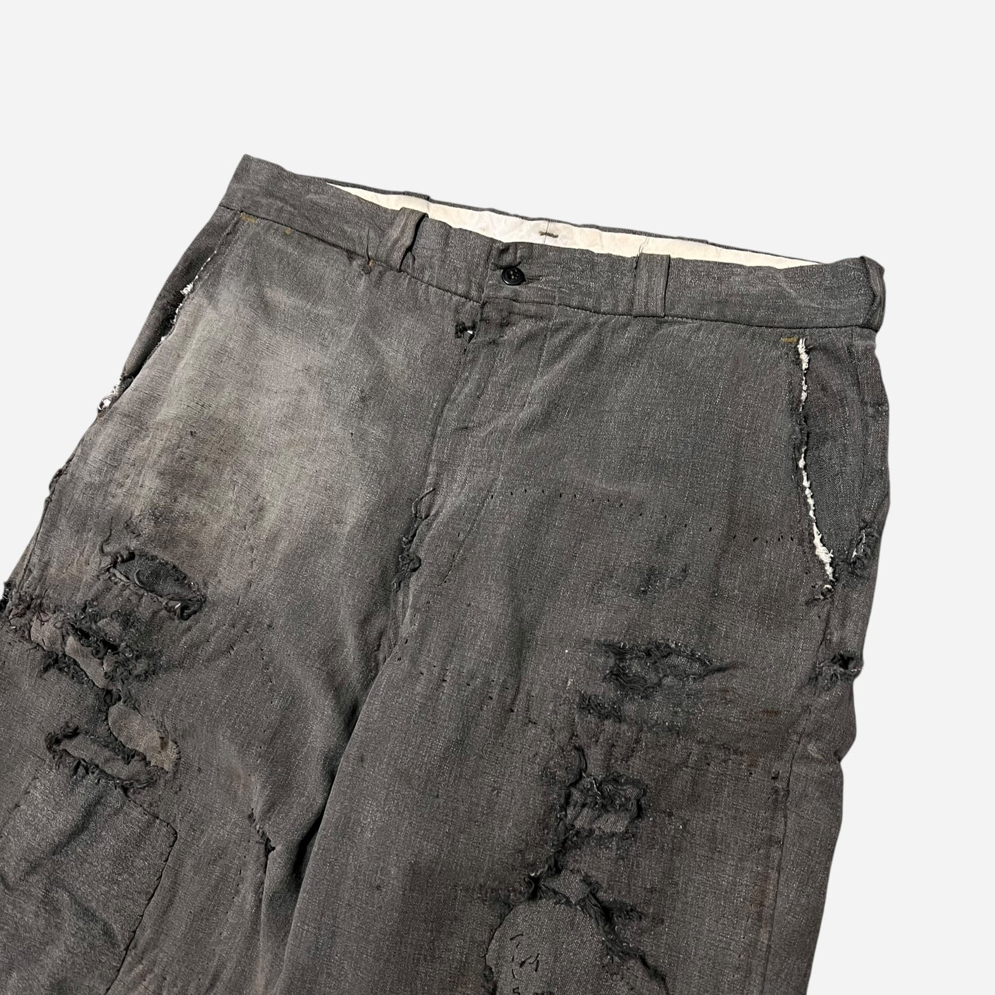 1950s Big Mac heavily repaired salt & pepper work pants (34w)