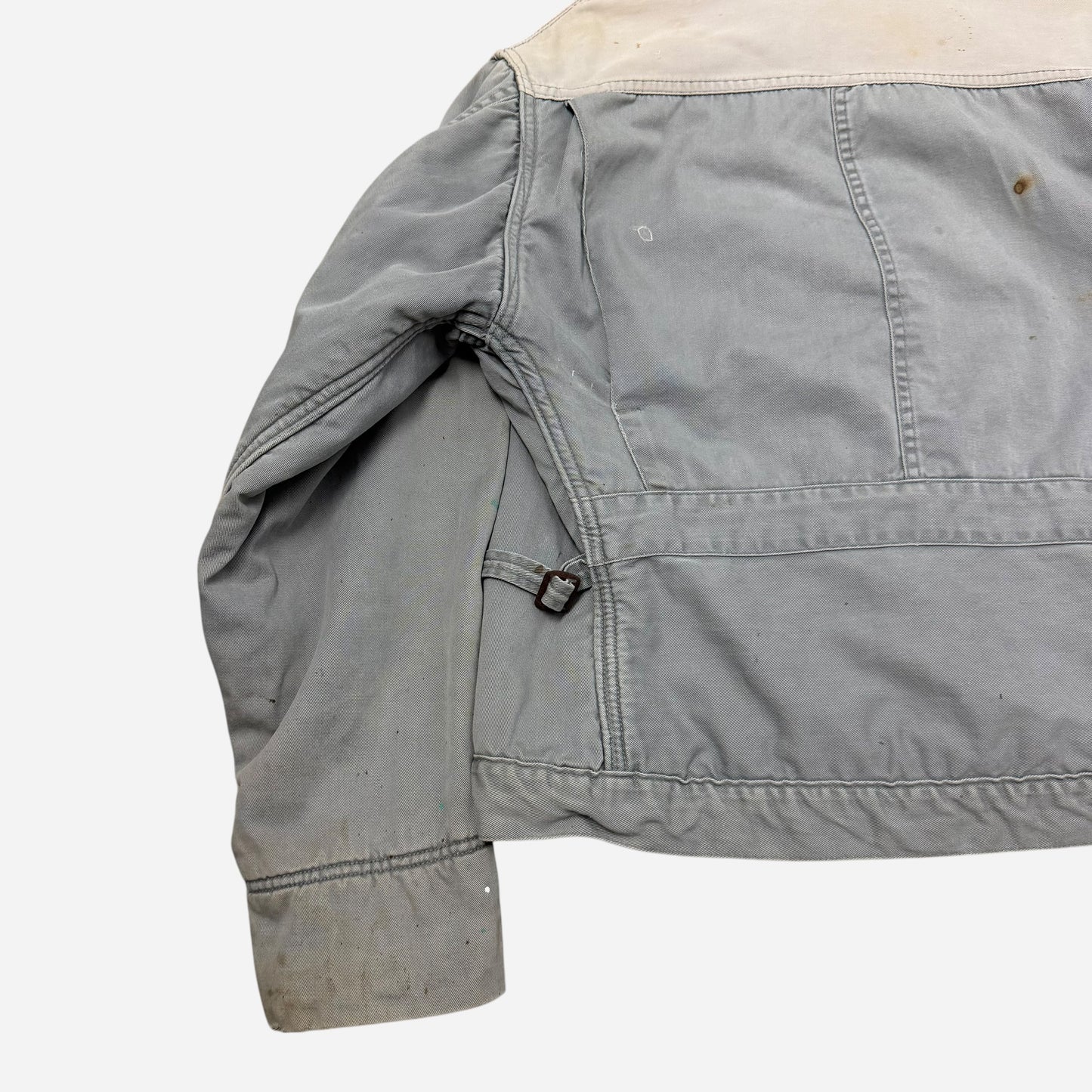 1950s Key brand gray cotton belt back work jacket (M/L)