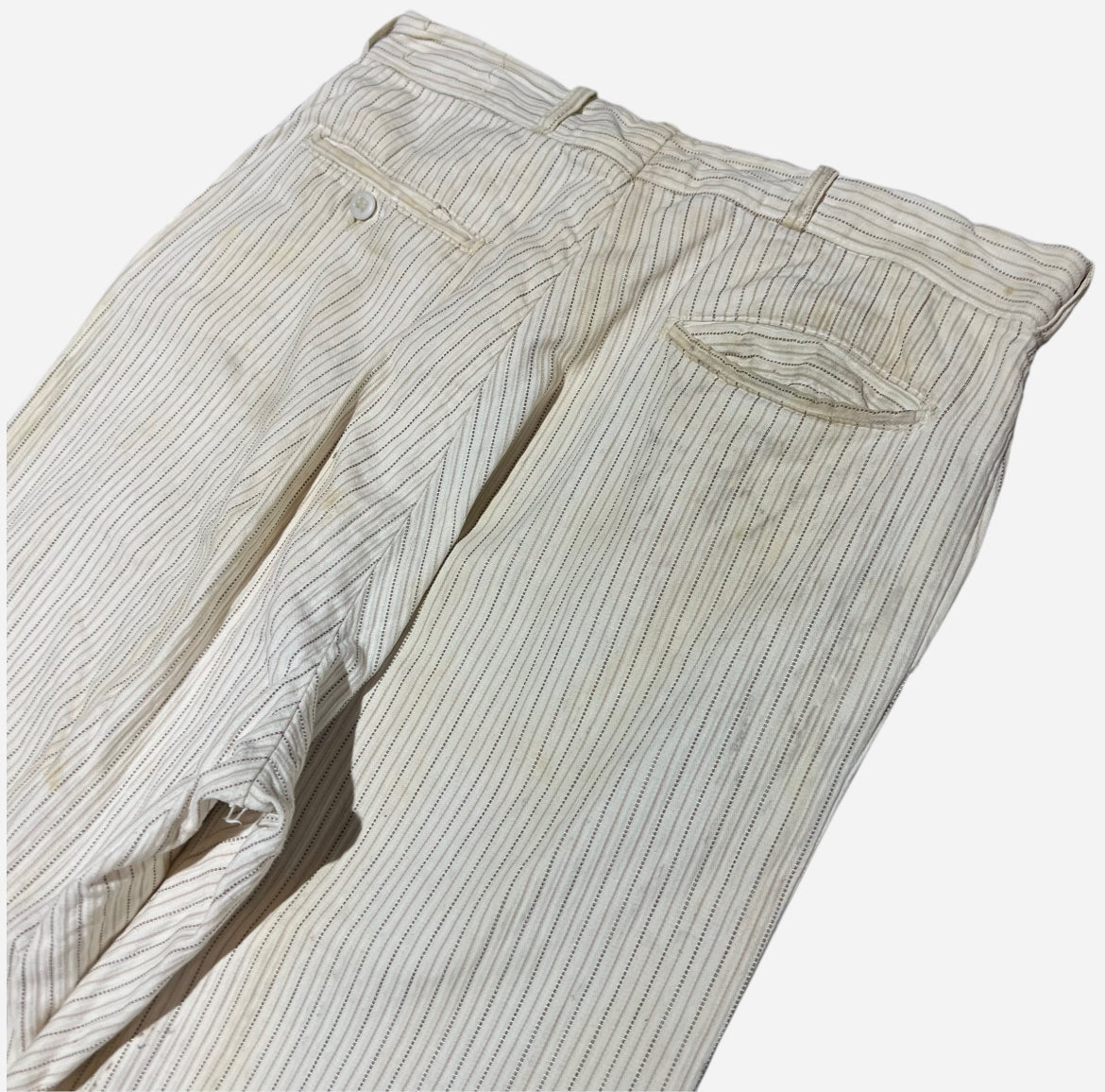 1930s 1940s White ribbed summer pants (30w)