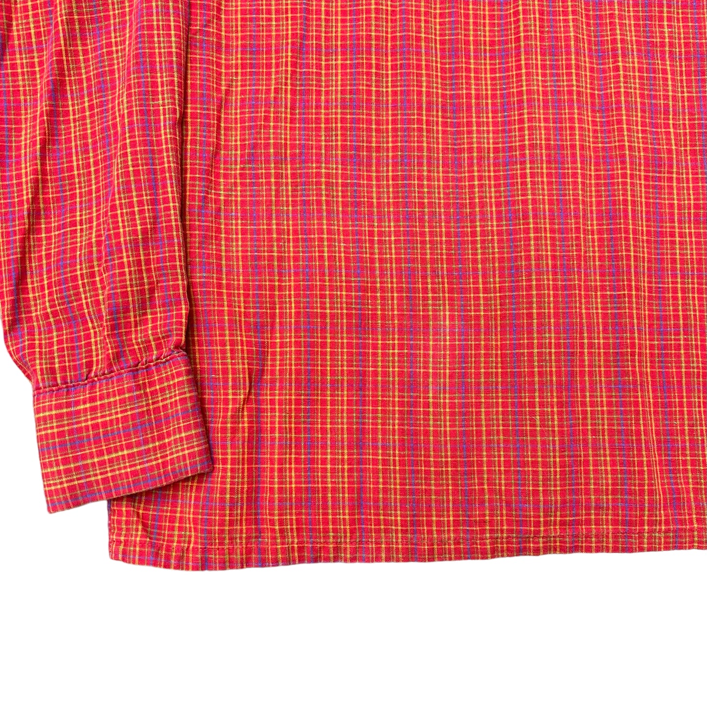 1950s Red orange cotton loop collar shirt (M/L)