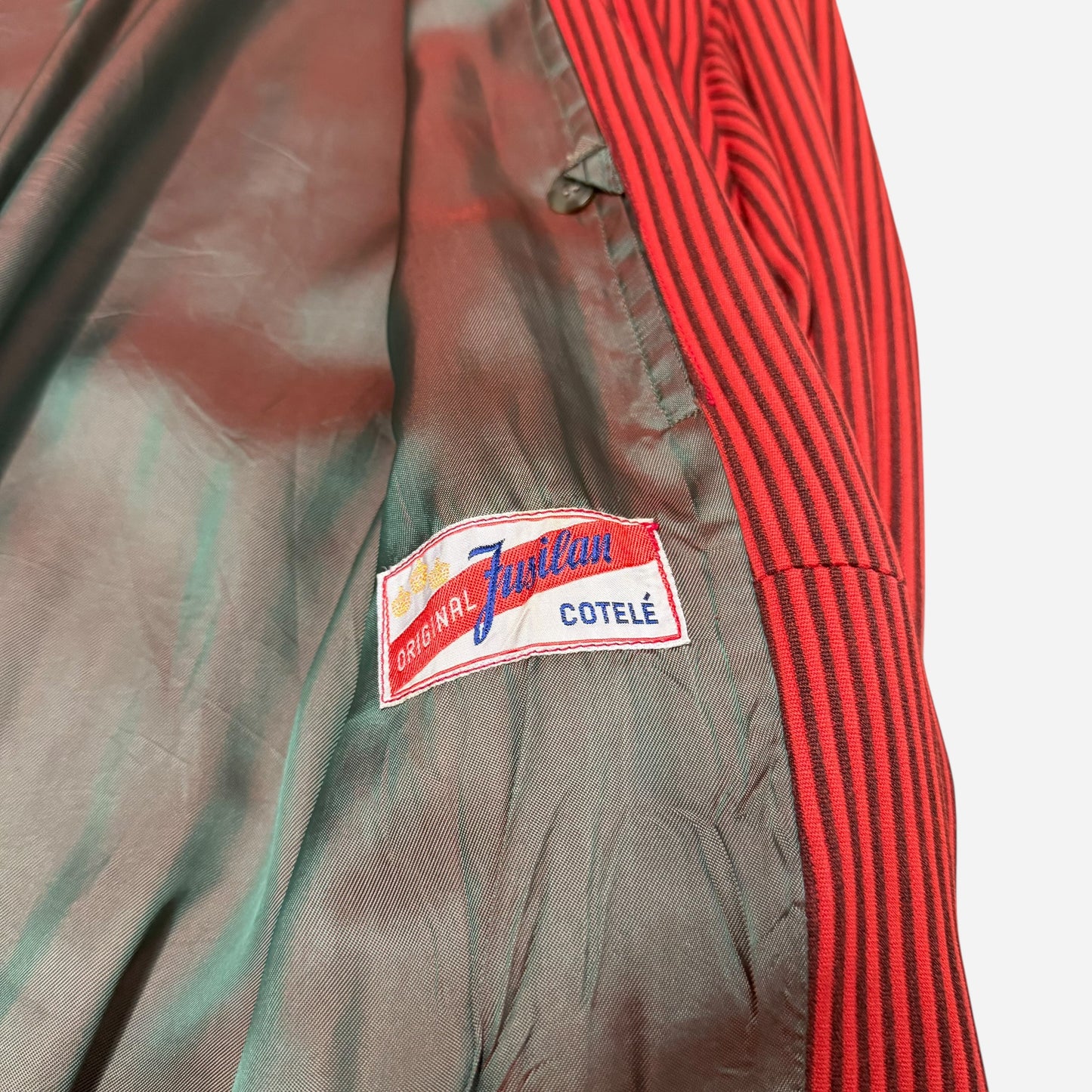 1950s Swedish red cotton corduroy rockabilly jacket (L)