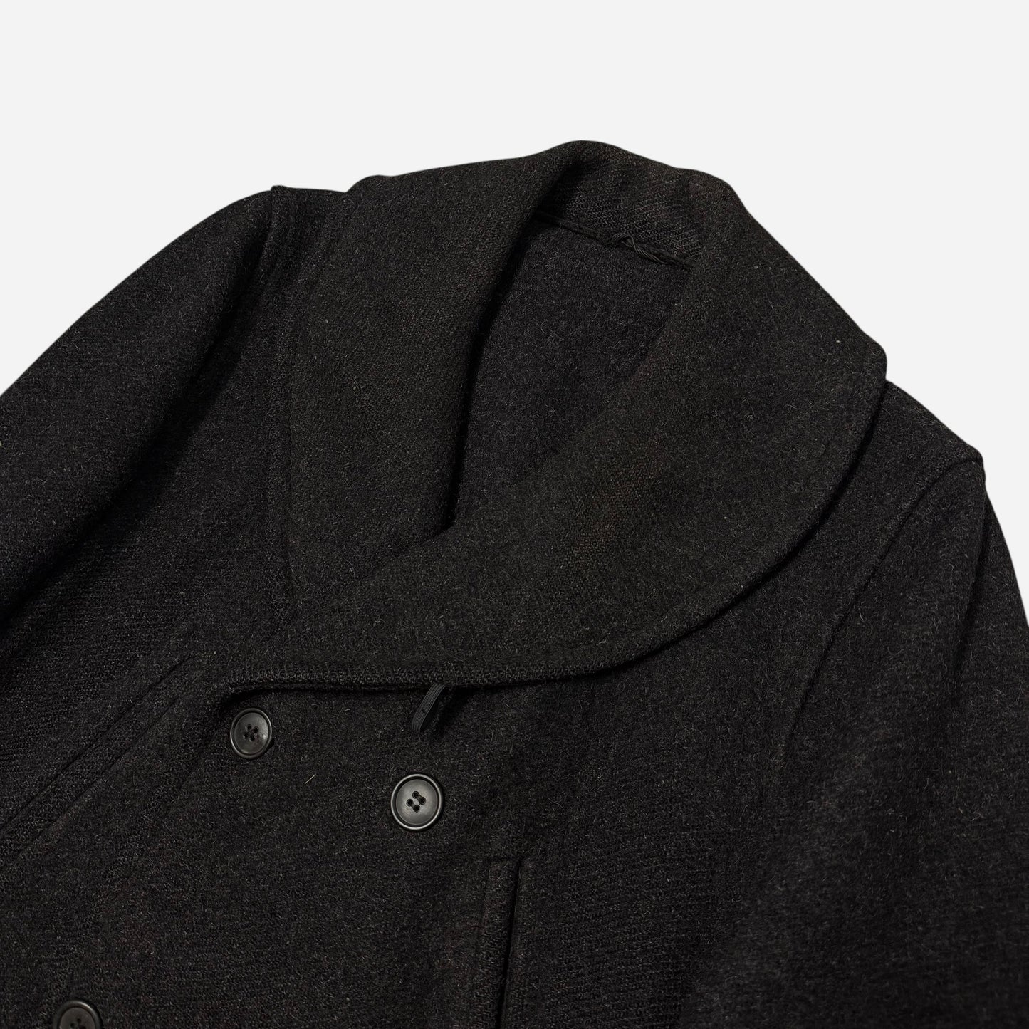 1930s Field & Stream black wool double breasted mackinaw coat (L/XL)