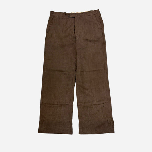 1930s Brown wool pattern side cinch pants (34w)