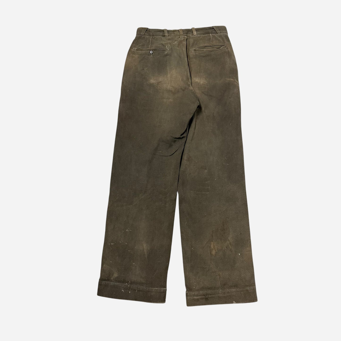 1950s Anvil armada green cotton whipcord work pants (30w)