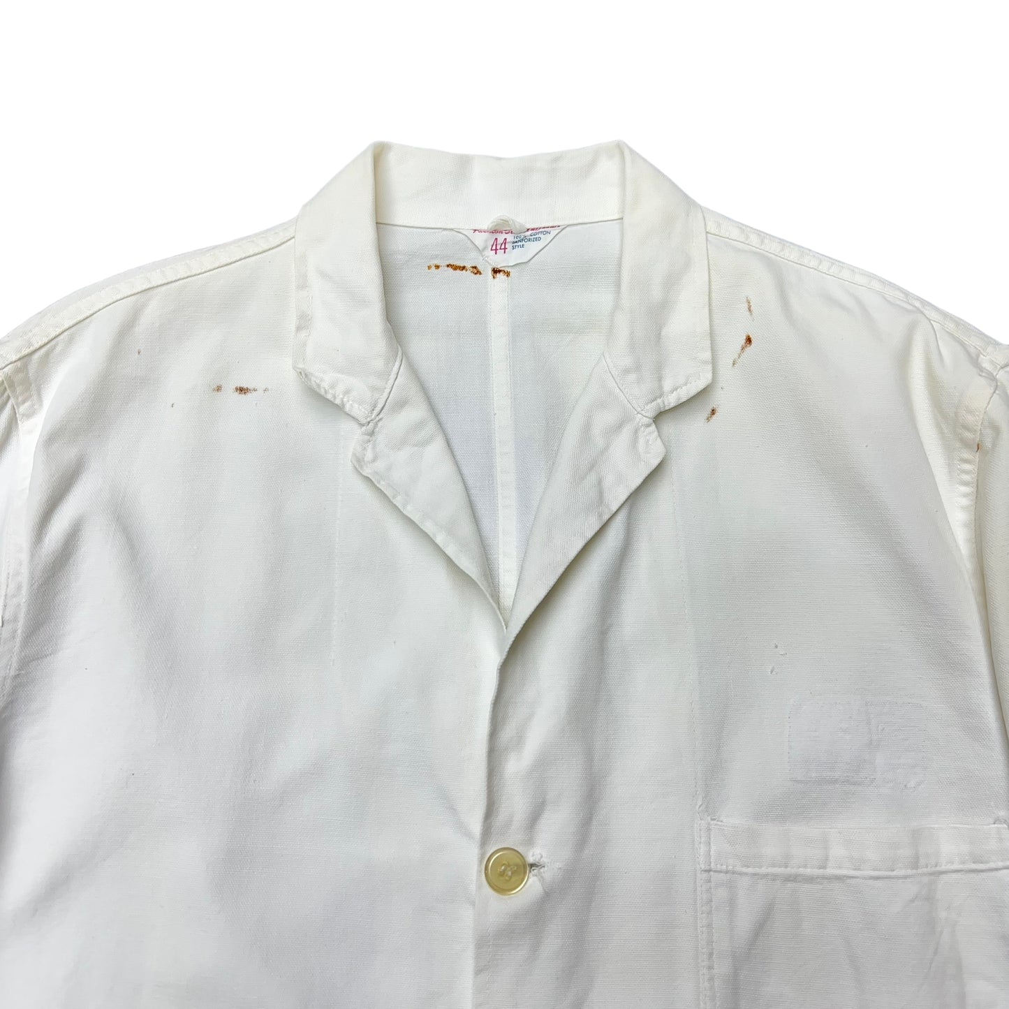 1950s 1960s White cotton work chore jacket (L/XL)