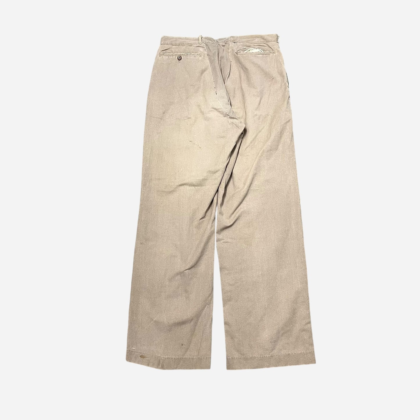 1940s Rodeo modified brown chambray button fly pants (32w)