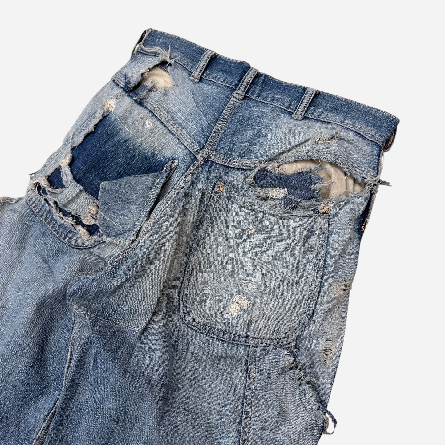 1940s As Is Union Made heavily repaired denim carpenter jeans (29w)