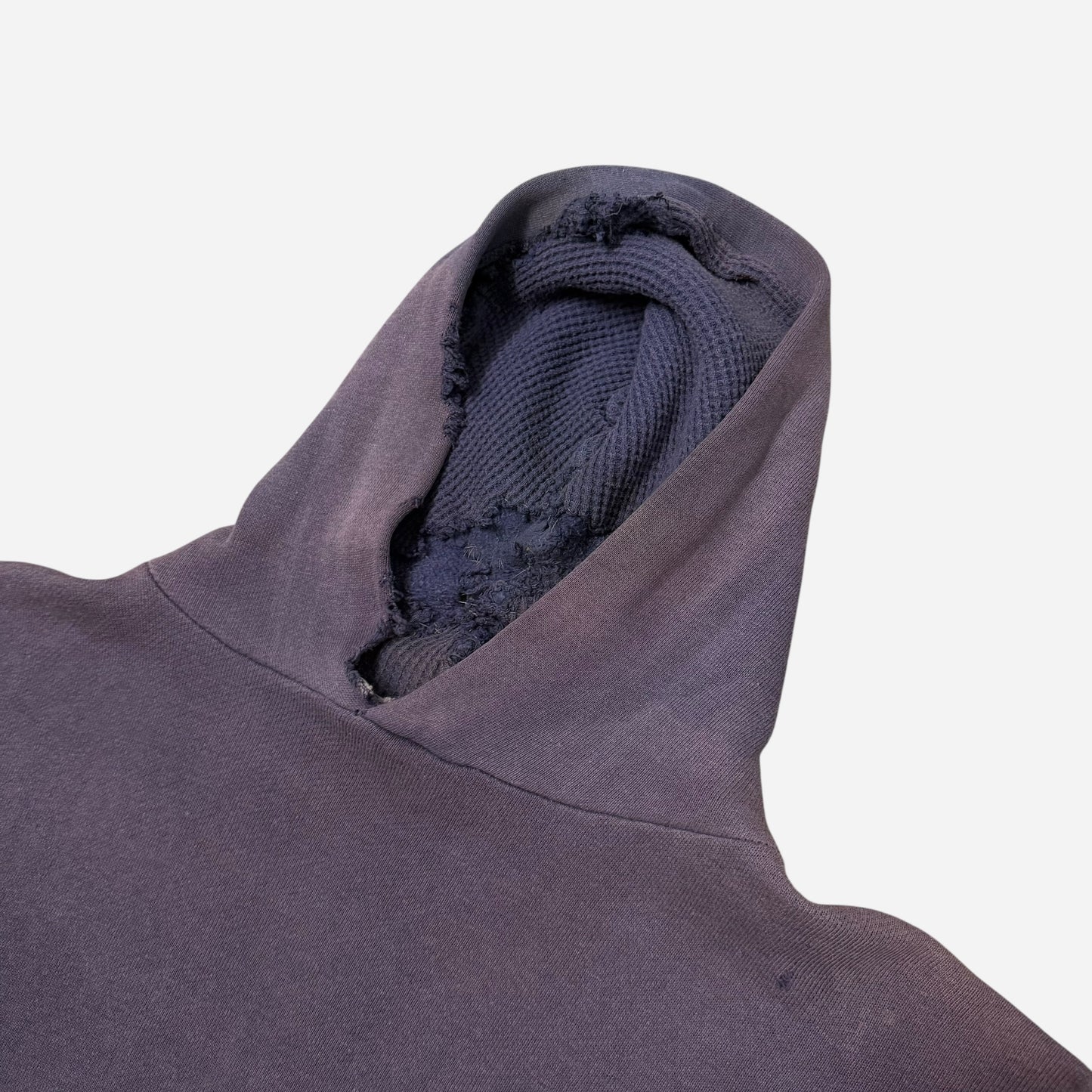1950s Sun faded blue/purple thermal hoodie sweatshirt (M)
