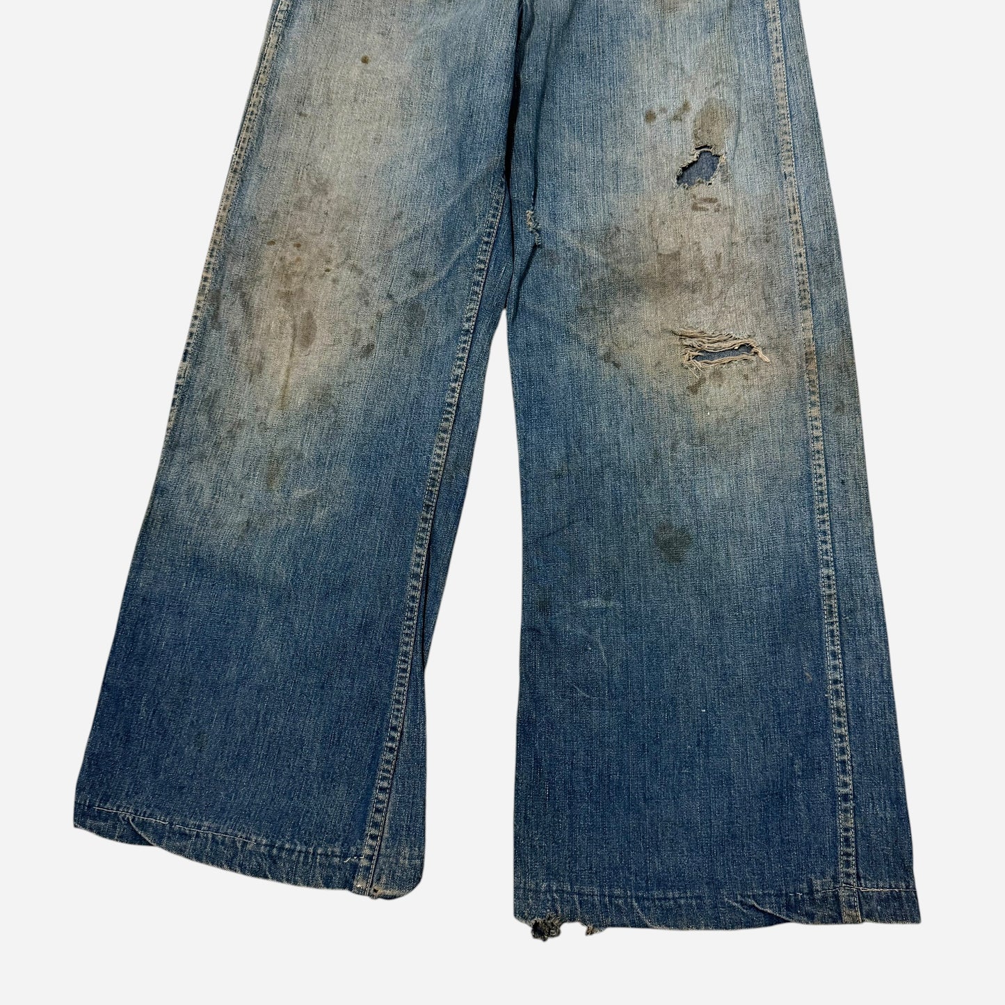 1940s Anvil lace back donut button fly boot cut jeans (28w)