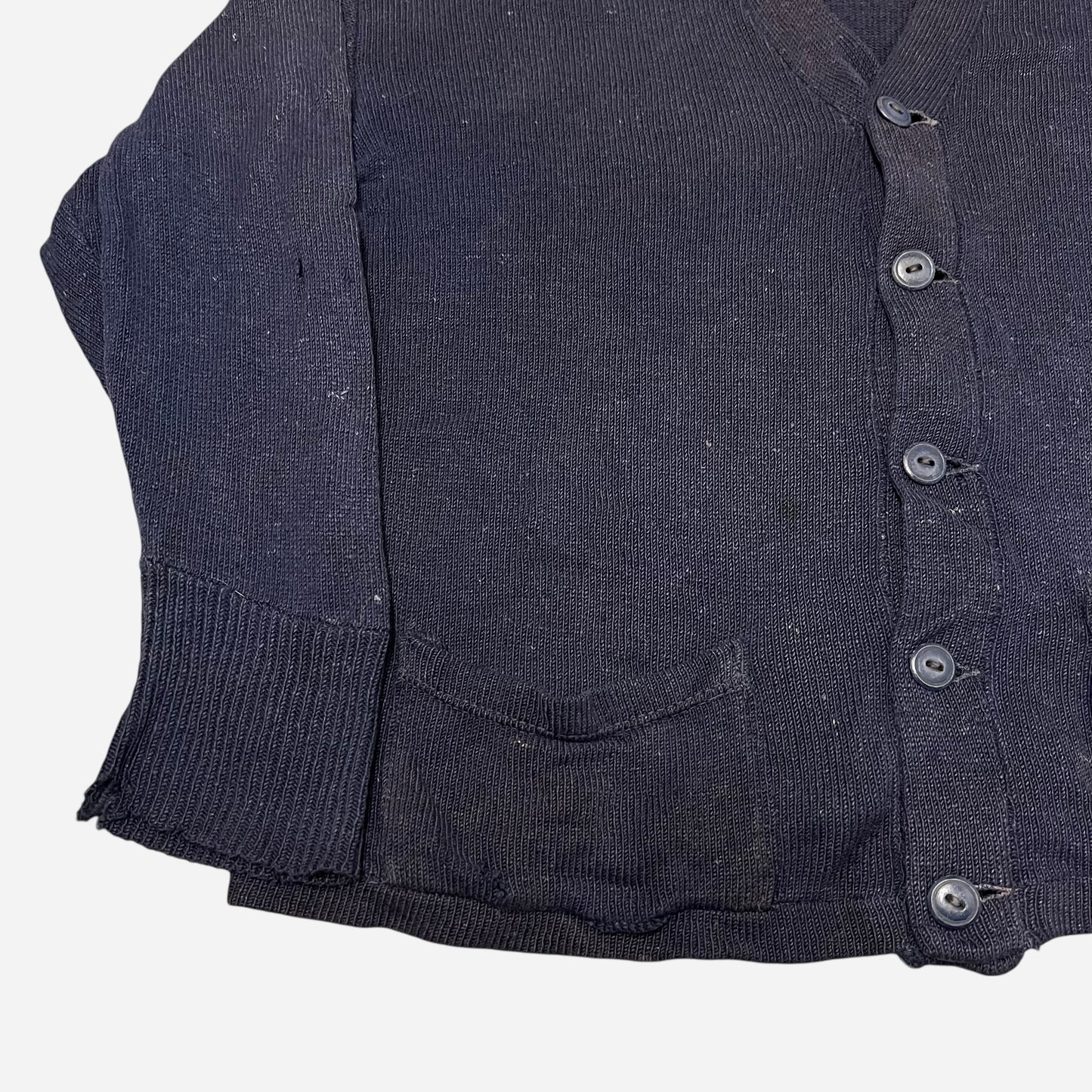 1930s Dark navy cotton cardigan (L)