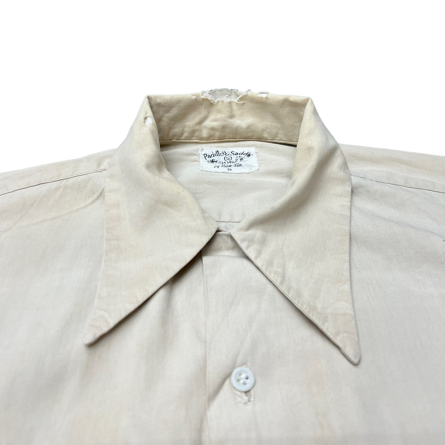 1940s Paddle & Saddle white cotton loop collar shirt (S/M)