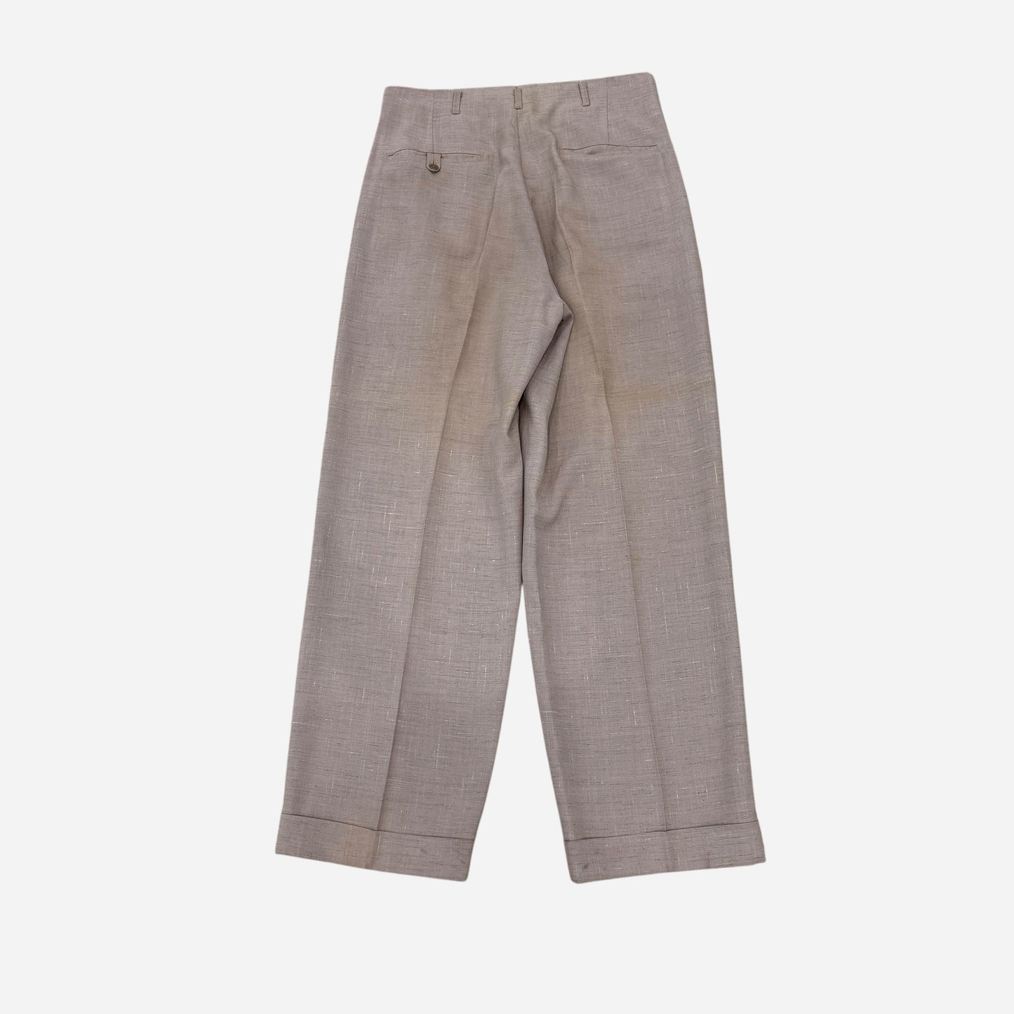 1950s Campus light pinkish flecked pattern cotton pleated pants (30w)