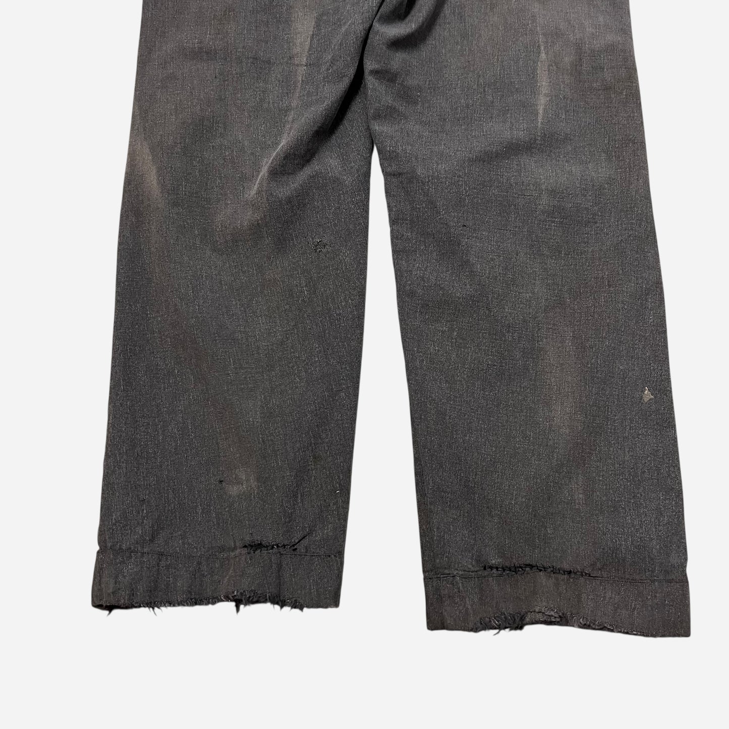 1950s Big Mac heavily repaired salt & pepper work pants (35w)