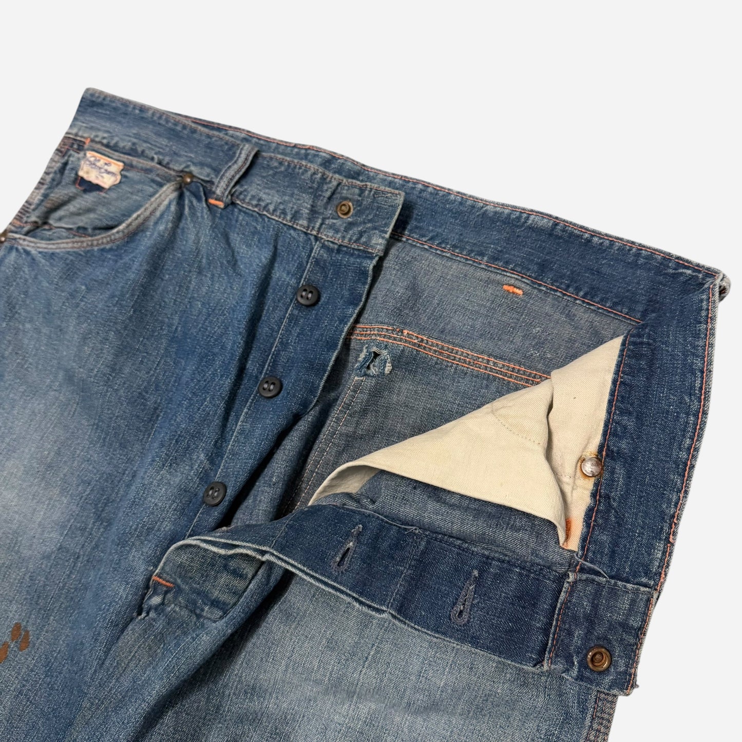 1940s Blue Gem button fly jeans (34w)