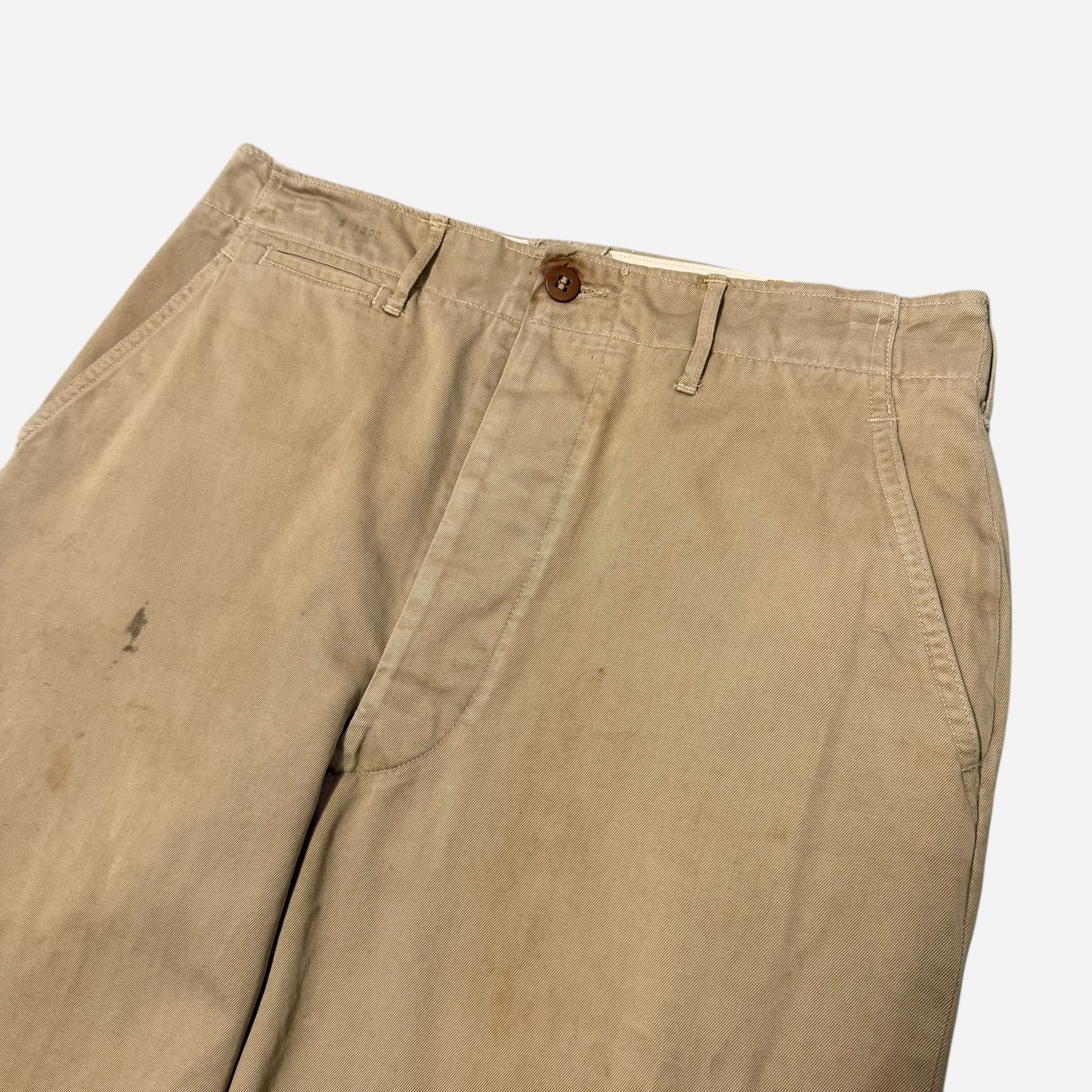 1940s WWII US Army button fly khaki chinos (32w)