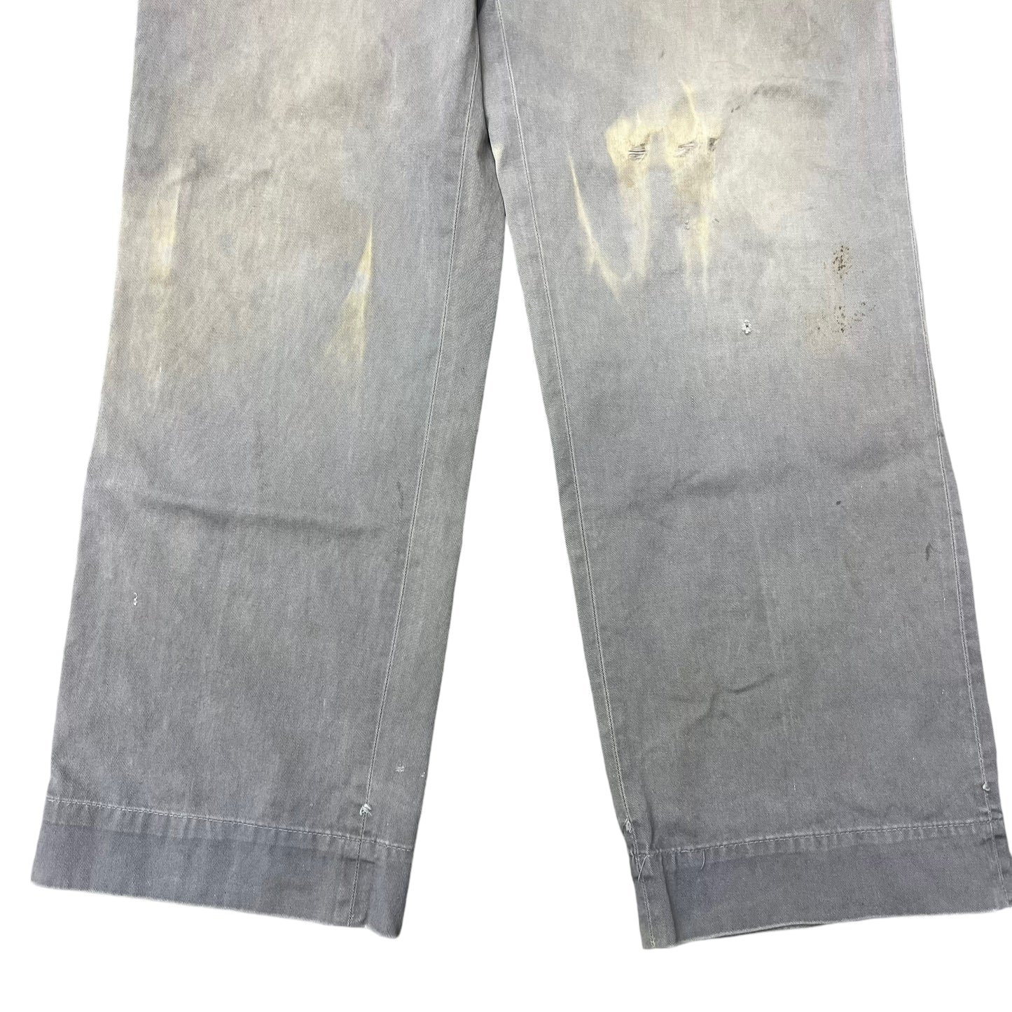 1950s Grey sun faded cotton sail cloth chino work pants (30w)